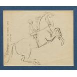 William Nicholson (1872-1949) pencil, two works on paper - Lady on horseback, figure studies, the fi