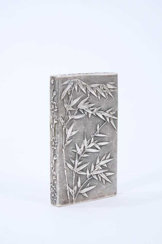 Chinese silver card case by Wang Hing