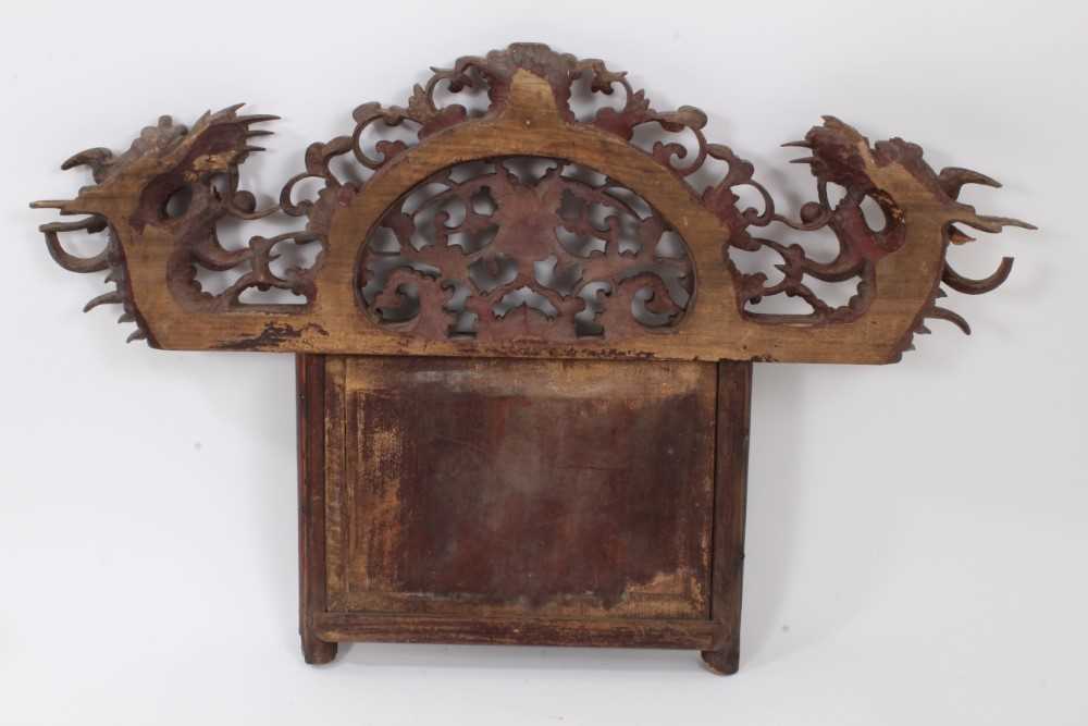 19th century Chinese carved and mirrored panel - Image 6 of 7