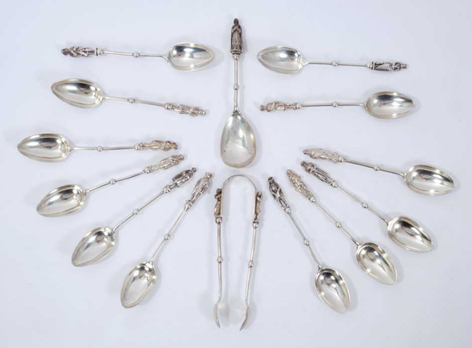 Unusual Victorian silver set of Sir Walter Scott character spoons