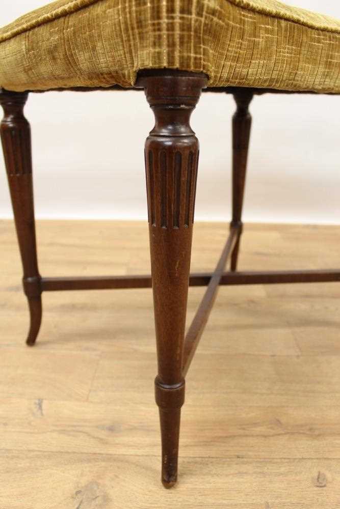 Early 20th century kidney shaped beech framed stool - Image 3 of 3