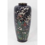 Large Japanese cloisonné vase with floral decoration