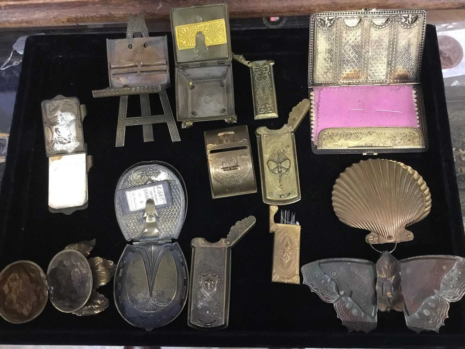 Fine collection of late 19th / early 20th century brass novelty needle cases