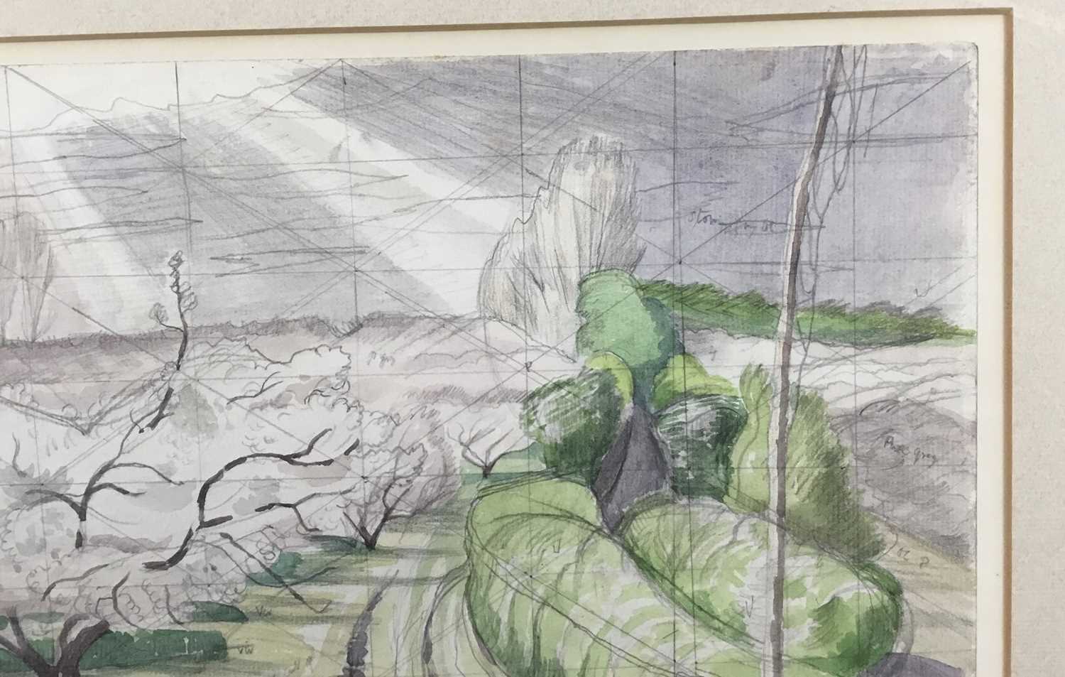 *John Northcote Nash (1893-1977) watercolour with pencil notes - Image 3 of 14