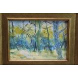 *Geraldine Girvan (b.1947) watercolour - Winter Light and Birches, signed, in glazed gilt frame, 13.