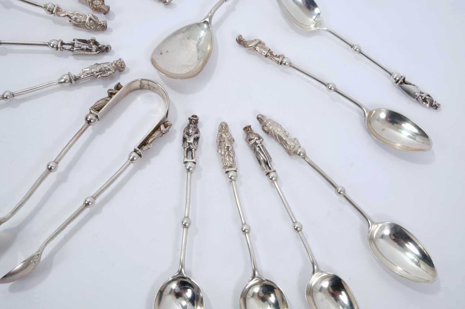 Unusual Victorian silver set of Sir Walter Scott character spoons - Image 2 of 6