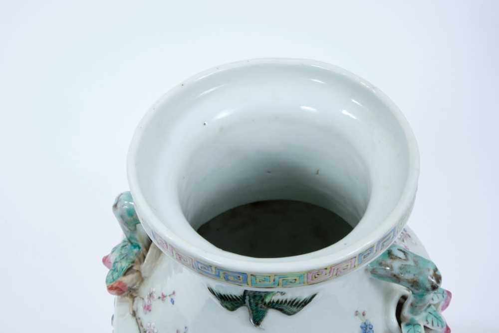 19th century Chinese polychrome vase - Image 2 of 3