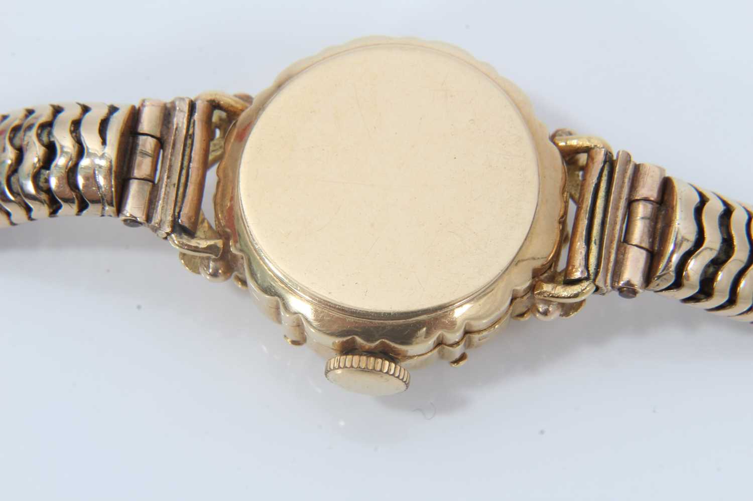 1950s/1960s ladies Ernest Borel gold cocktail wristwatch with ‘mystery’ dial in 18ct gold case on 9c - Image 7 of 8