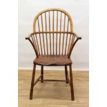 19th century ash and beech Windsor stick back elbow chair