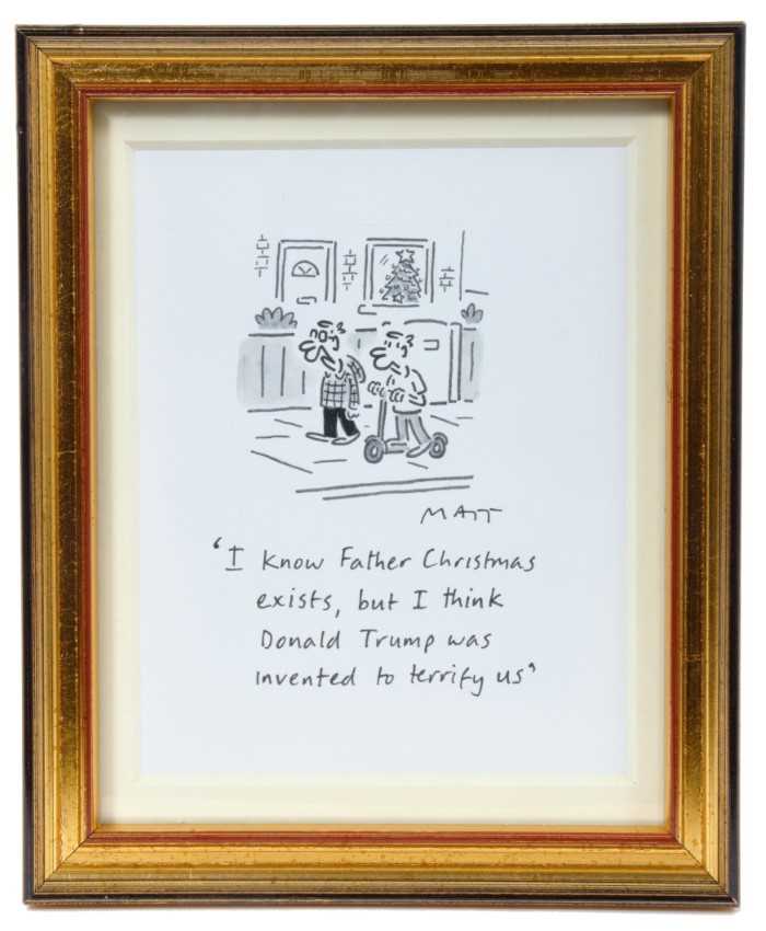 Matt (Matt Pritchett (b.1964) pen, ink and watercolour - ‘I know Father Christmas exists, but I thin