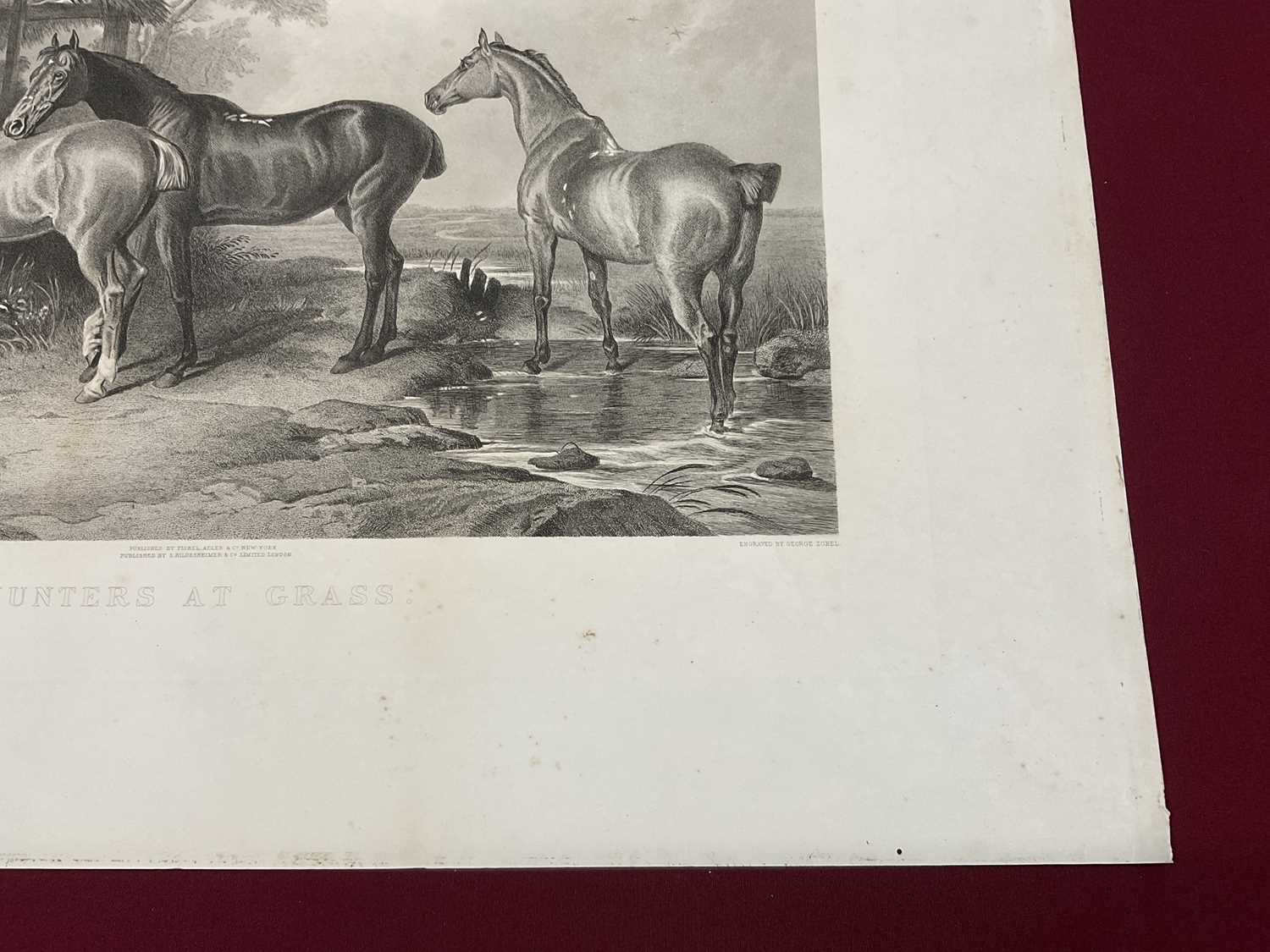 19th century engraving by George Zobel after Sir Edwin Landseer - Hunters at Grass, published by Fis - Image 3 of 6