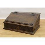 Late 17th century carved oak bible box