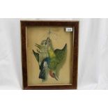 Pair of 19th century French embossed lithographs - Dead Birds, 34cm x 26cm, in glazed frames