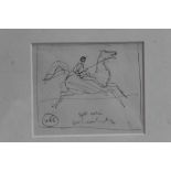 *Ronald Searle (1920-2011) pencil sketch - Quick Acceleration, in glazed gilt frame, 10cm x 12.5cm