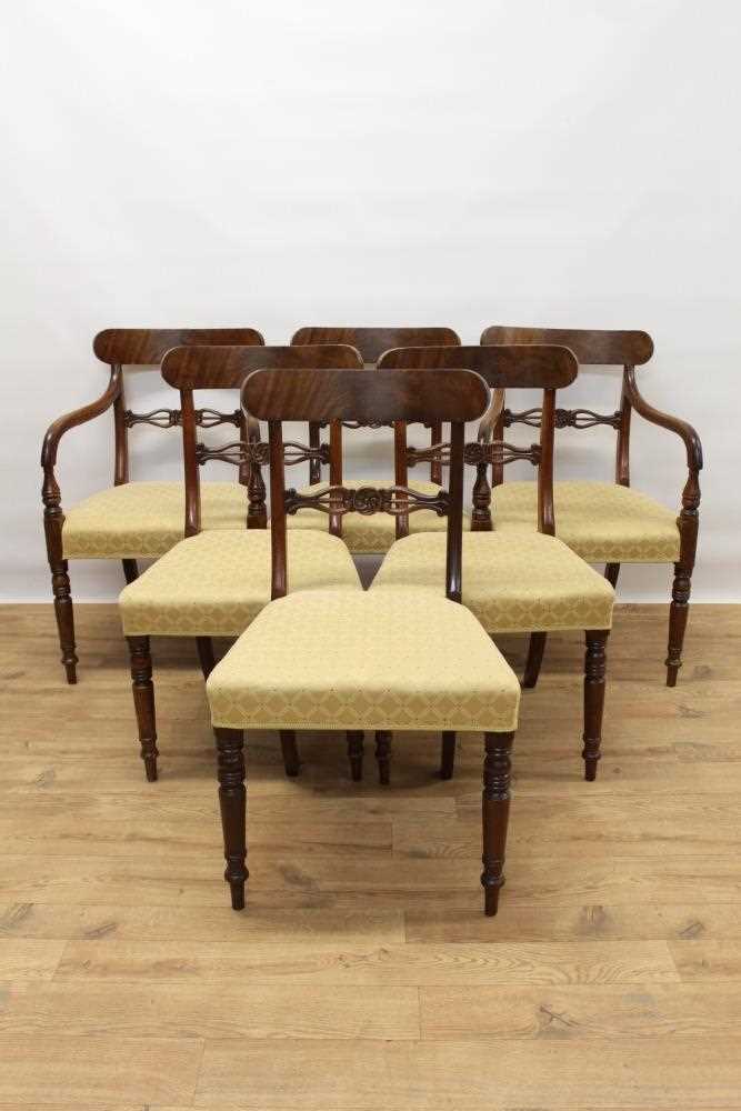 Set of six Regency mahogany dining chairs