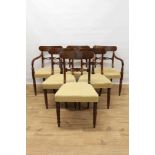 Set of six Regency mahogany dining chairs