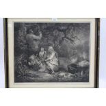 Late 18th century mezzotint by W. Ward after George Morland - The Woodcutter, published 1792 by Orme