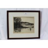 Norman Wilkinson, pair of etchings of fisherman, together with accompanying book