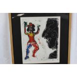 John Kiki (b. 1943) monoprint 'Red Dancer' signed and inscribed