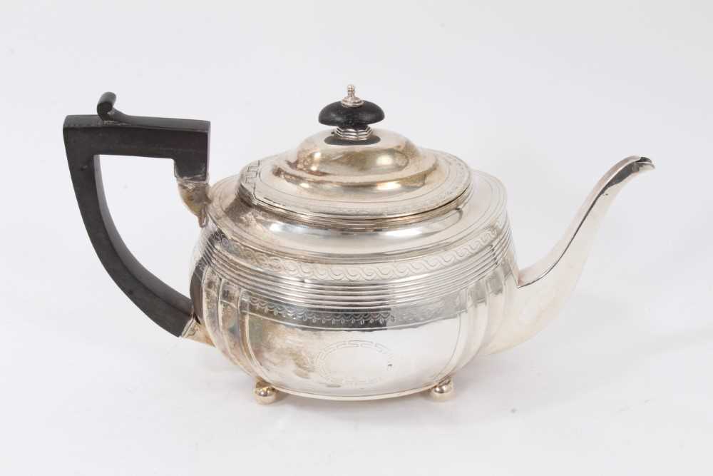 George III silver teapot, bright cut decoration - Image 2 of 4