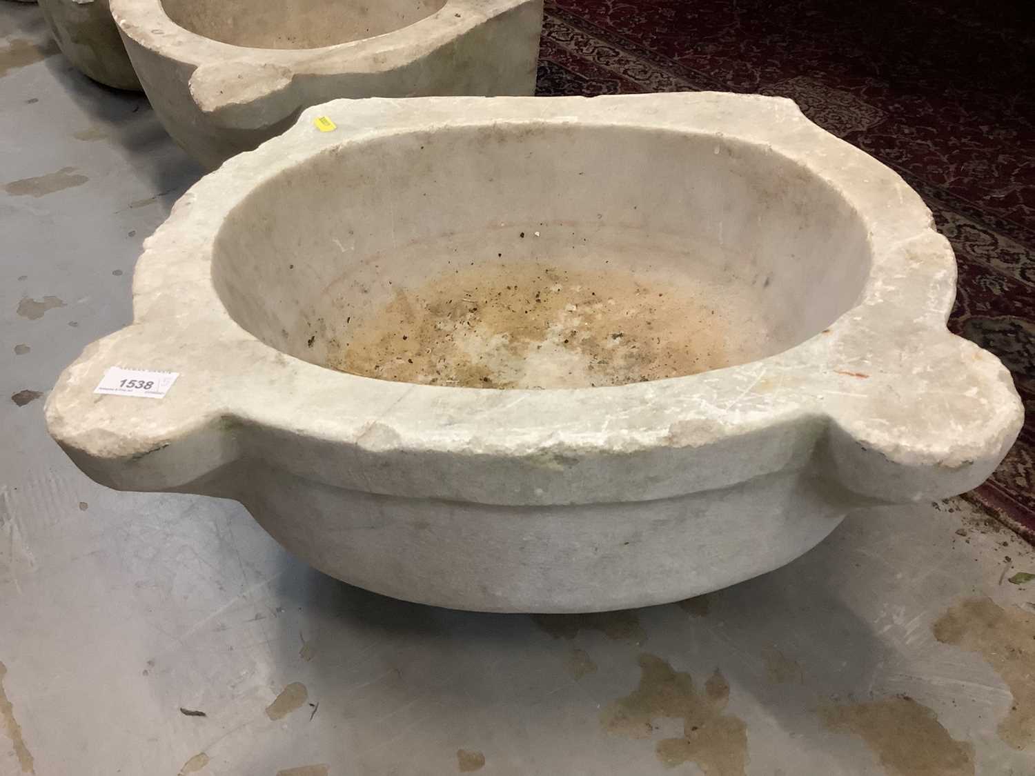 Five antique carved marble sinks - Image 2 of 13