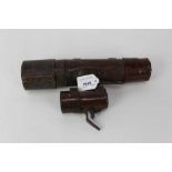 Watson Mk II military three-drawer brass telescope in leather case, dated 1903, with broad arrow mar