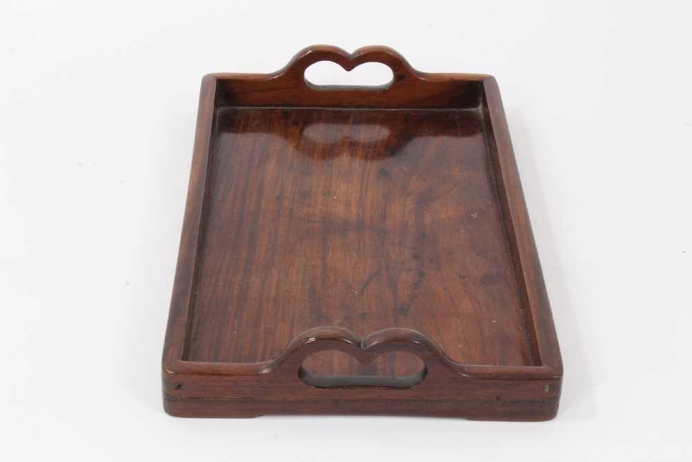Chinese hardwood scholars tray with script to front edge - Image 3 of 4