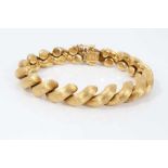 Italian 18ct yellow gold bracelet with textured rope links