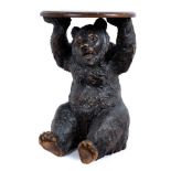 Late 19th / early 20th century Black Forest carved linden wood bear occasional table