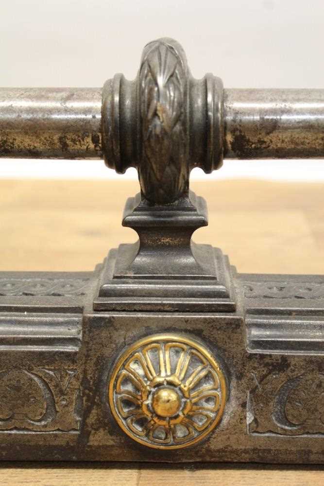 An impressive 19th century steel fire curb of classical form - Image 4 of 6