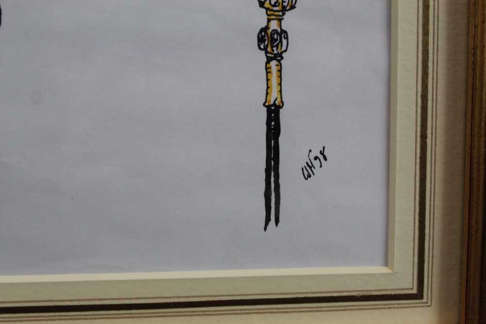 Christopher Hobbs pen, ink and watercolour - The Groan Standard, initialled, dated '98 and inscribed - Image 2 of 5