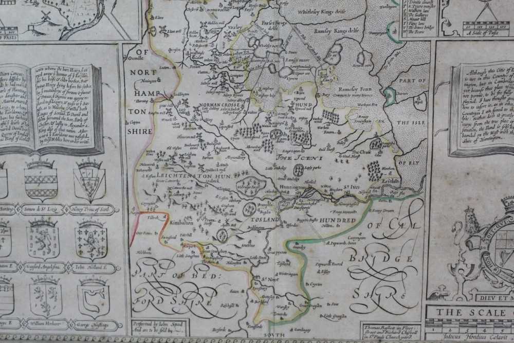 17th century engraved map of Huntington by Thomas Bassett and Richard Chiswell, in glazed frame - Image 7 of 9