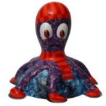 Octo-brrr! by Amy Bourbon – Purple octopus character on blue base with woolly hat, scarf and gloves
