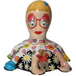 Claire Loves Alan by Traci Moss – Cheerful Grayson Perry-inspired character with patterns, cat and t