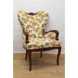 18th century style Continental mahogany open armchair