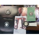 Group of Commemorative coins, other coins and stamps etc