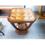 Stylish occasional table with crossbanded decoration, 50cm wide, 57cm high