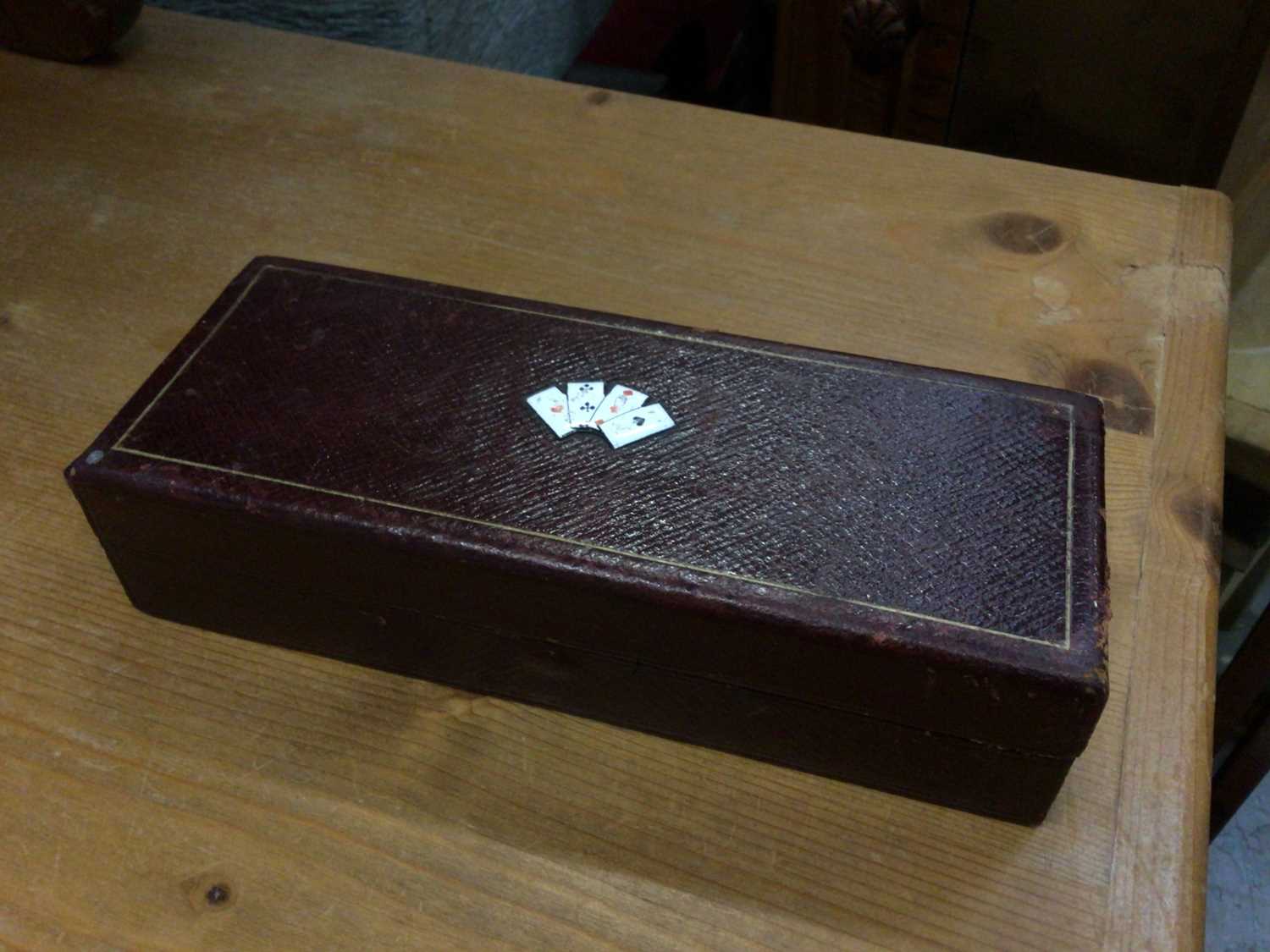 Early 20th century card box, with enamelled cover