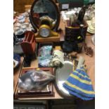 Dressing Mirror, miniature chest of draws, mirror bottle of Baileys and sundry items