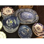 Collection of 19th century blue and white china, and other china