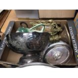 Sundry items, including silver plate, lead soldiers, etc