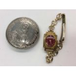 17th century coin box and ladies vintage gold plated Oris wristwatch (2)