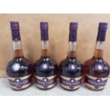 Four bottles of Courvoisier V.S Cognac 70c