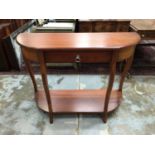 Mahogany two tier hall table with single drawer