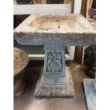 Concrete bird bath, 36.5cm wide, 54cm high