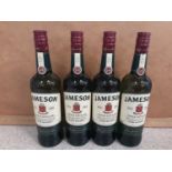 Four bottles of Jameson triple distilled 70cl Irish whisky