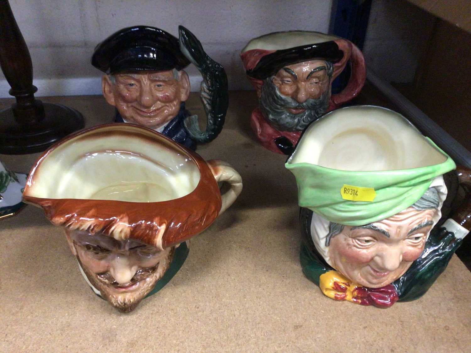 Four Royal Doulton character jugs - Drake, Sarey Gamp, Falstaff and Lobster Man