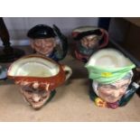 Four Royal Doulton character jugs - Drake, Sarey Gamp, Falstaff and Lobster Man