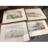 Allan Morgan - four watercolours - Gower - Welsh views