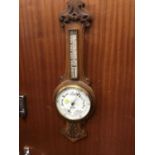 Edwardian Carved barometer